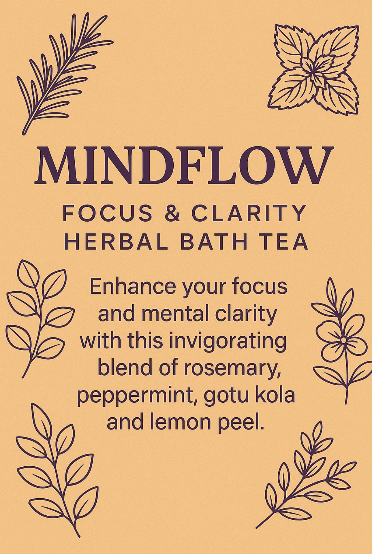 🧠 MindFlow – Herbal Bath Tea for Brain Balance & Focus