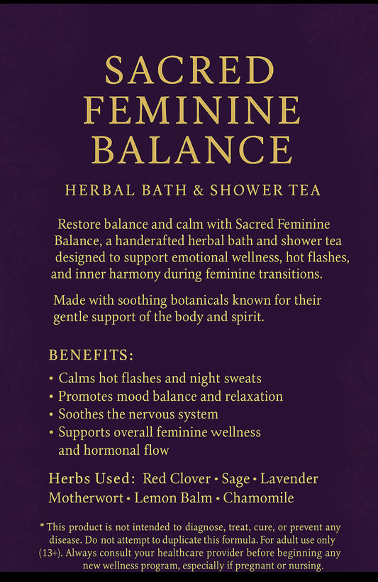 🌸 Sacred Feminine Flow – Herbal Bath & Shower Tea