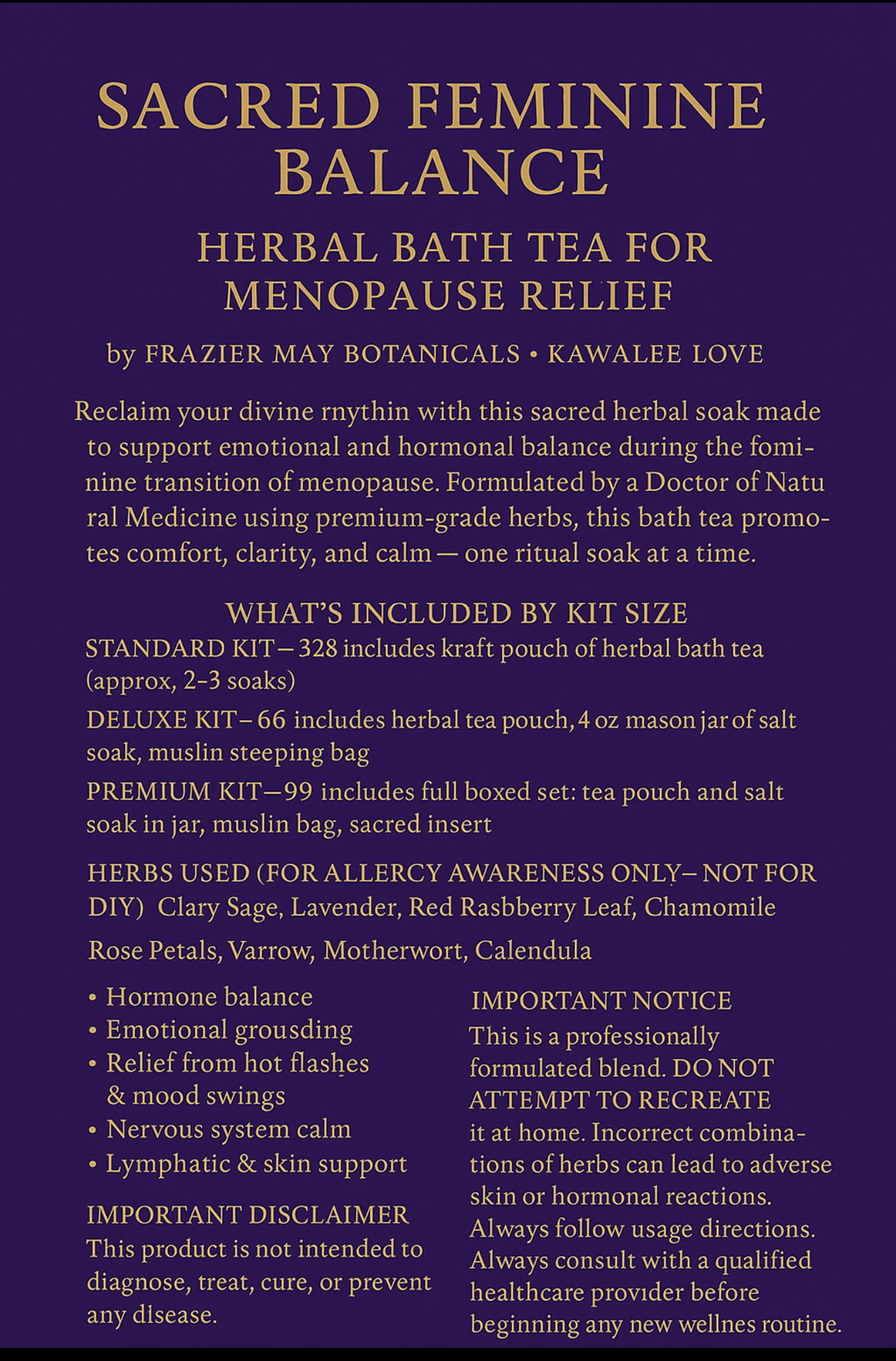 Sacred Skin Restore – Herbal Bath Tea for Sensitive Skin