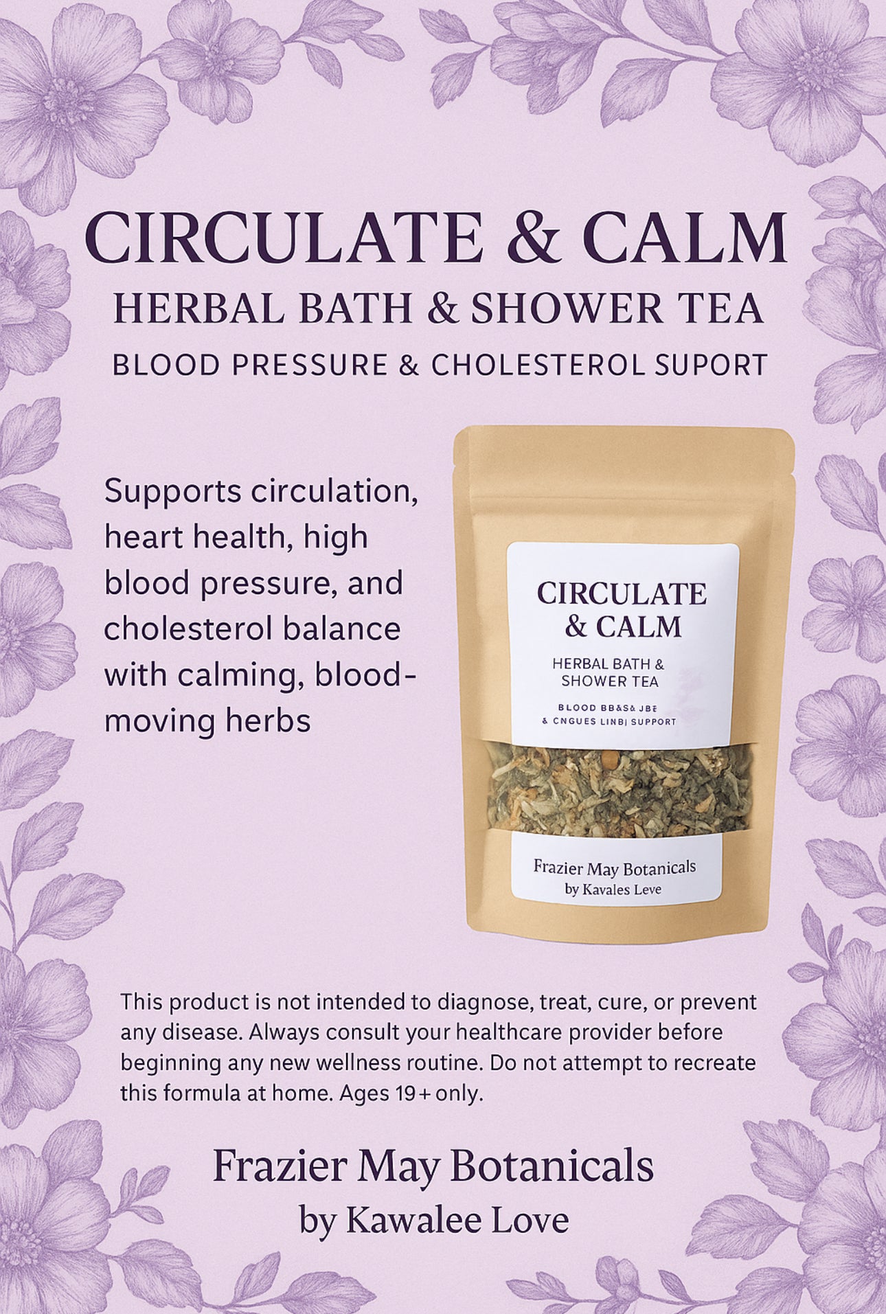 Circulate & Calm – Herbal Bath & Shower Tea