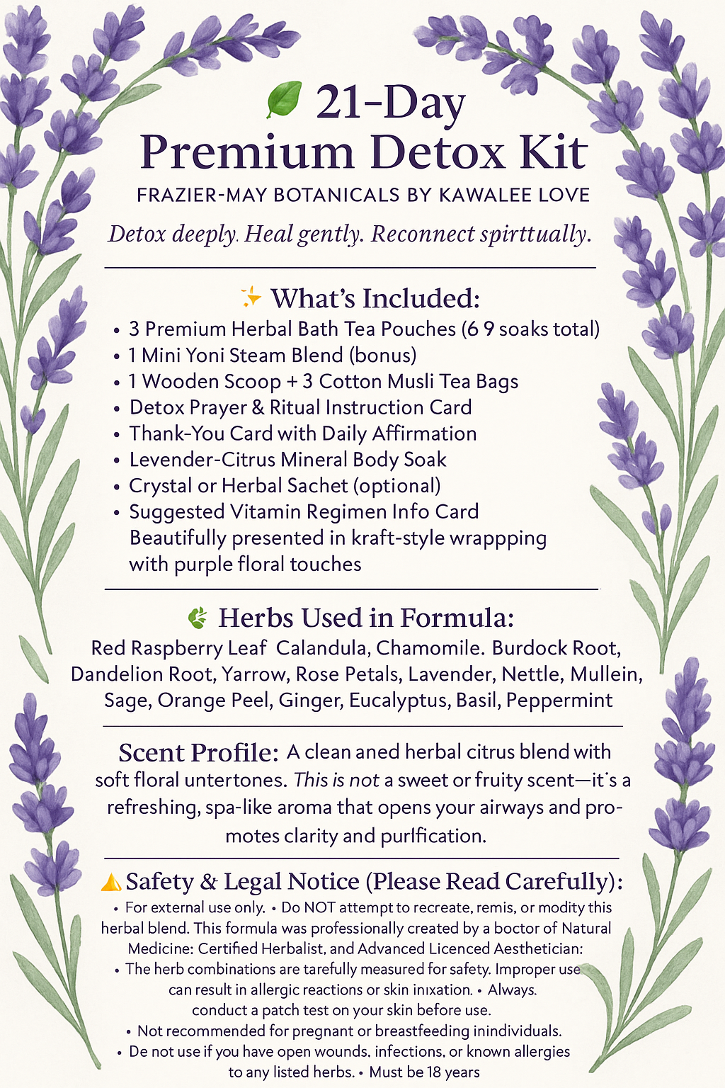 21 - Day Detox Bath & Shower Tea Frazier May Botanicals