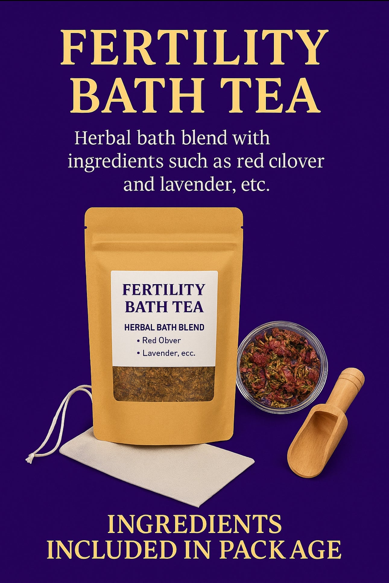 Sacred Conception: Fertility Bath Tea
By Frazier May Botanicals by Kawalee Love