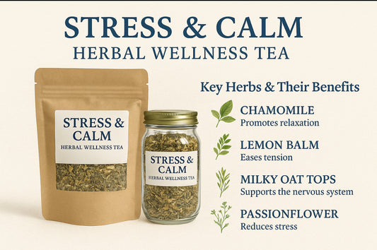 🌙 Stress & Calm Herbal Wellness Tea – For Internal Use Only