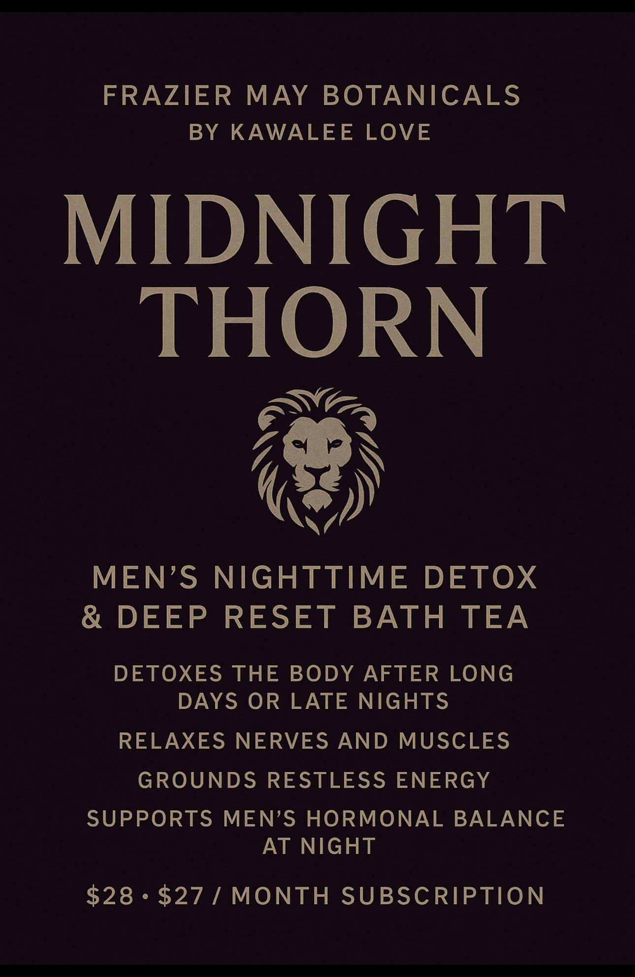 Midnight Thorn – Men’s Nighttime Detox Bath & Shower Tea