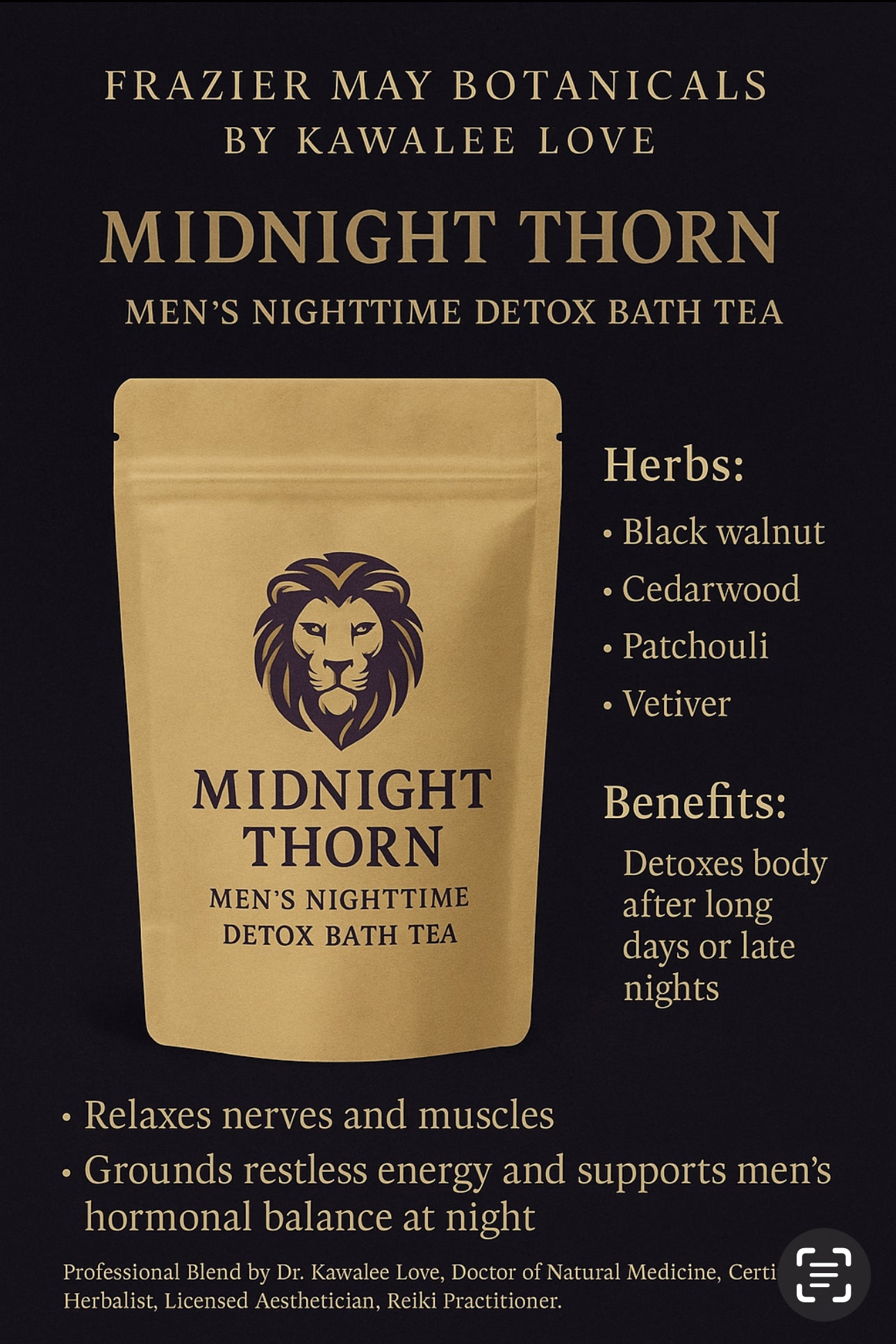 Midnight Thorn – Men’s Nighttime Detox Bath & Shower Tea