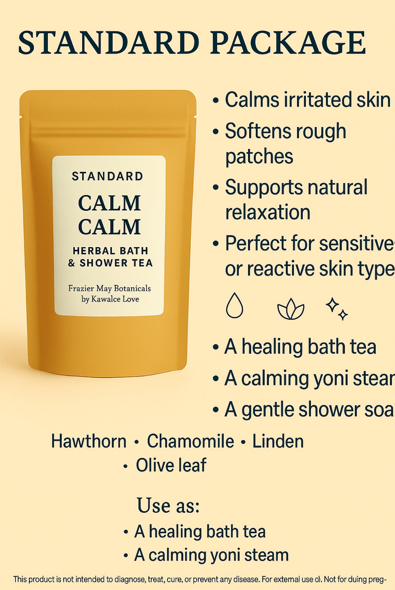 🌿 Calm Calm – Herbal Bath & Shower Tea